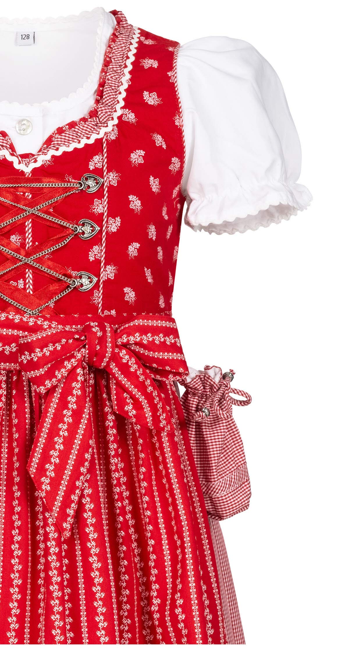 n-bler-kinderdirndl-larissa-3-teilig-rot-baumwolle-mit-bluse image 3