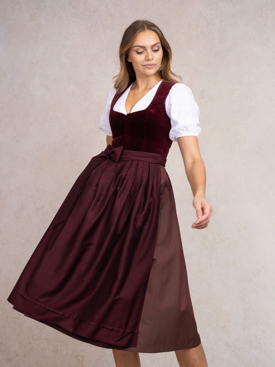 heimatgl-ck-dirndl-xenia-samtdirndl-weinrot-mit-2-sch-rzen image 8