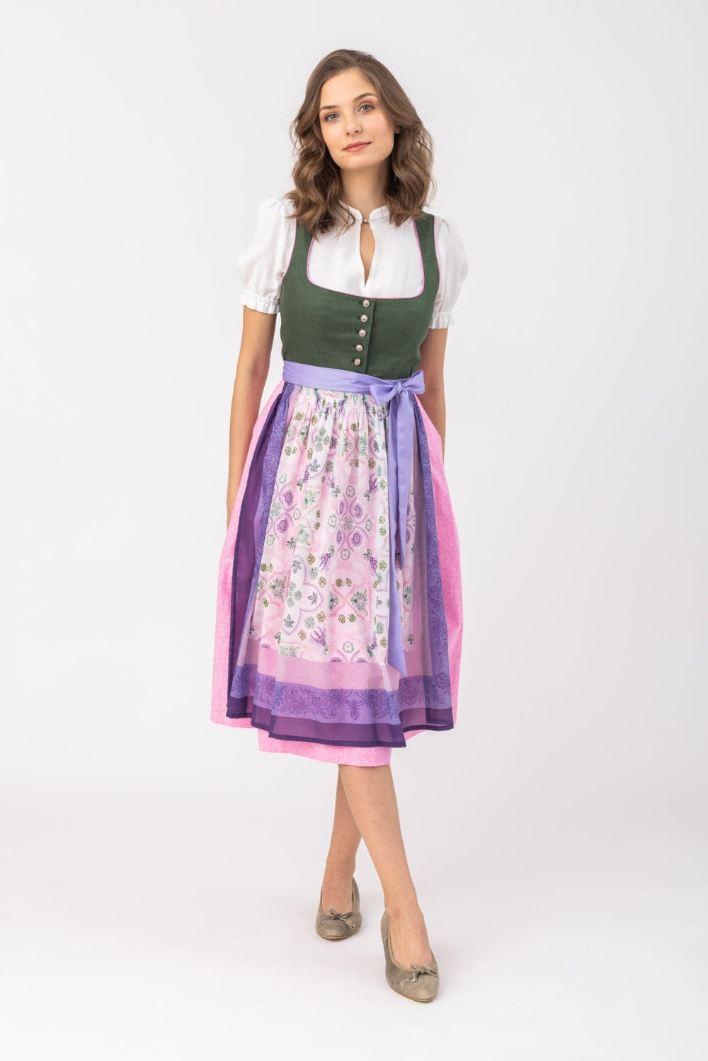 felicitas-damen-dirndl-dorie-vreni-tannengr-n-rosa image 1