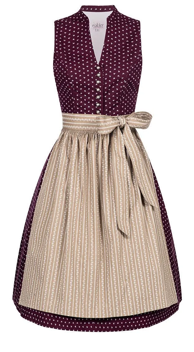 n-bler-dirndl-rita-weinrot-beige-hochgeschlossen-vintage image 1